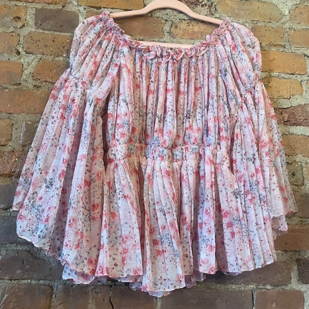 Pleated Off-The-Shoulder Blouse, Ranna Gill, Size M